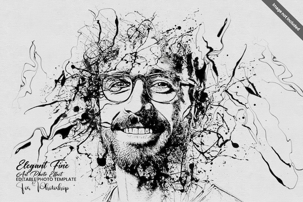 artistic portrait of a man with splatter effect