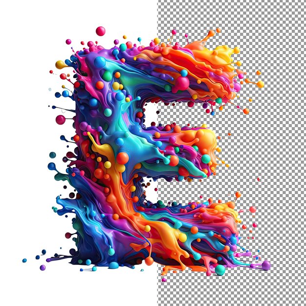 PSD artistic splashes of alphabet colorful splash letter clipart for diverse designs