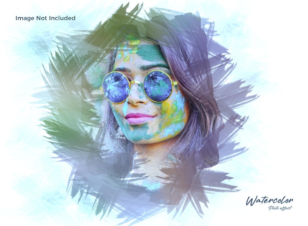 Artistic water color brush painting photo effect