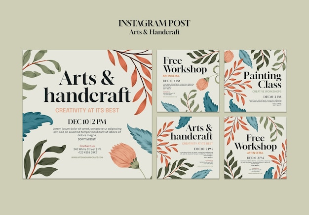 PSD arts and handcraft instagram posts