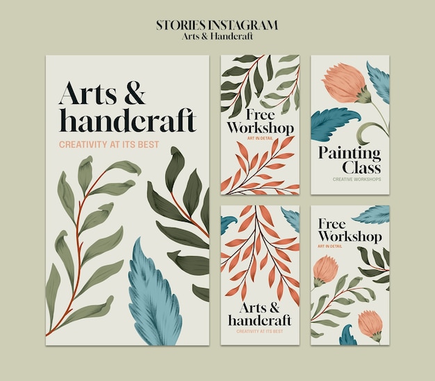 PSD arts and handcraft instagram stories