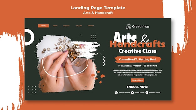 PSD arts and handcraft landing page