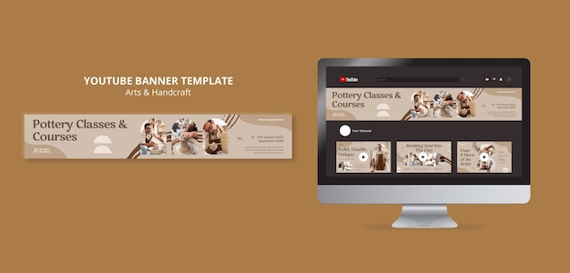 PSD arts and handcraft youtube banner template