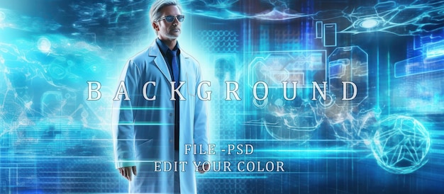 PSD arts met een achtergrond in futuristische technologie