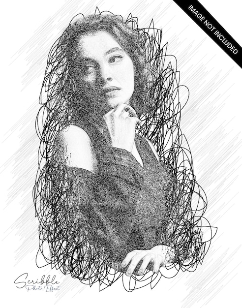 Artystyczny portret kobiety w stylu szkicu