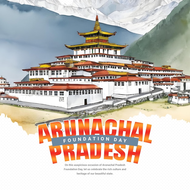 PSD arunachal pradesh stichtingsdag sociale media post banner sjabloon