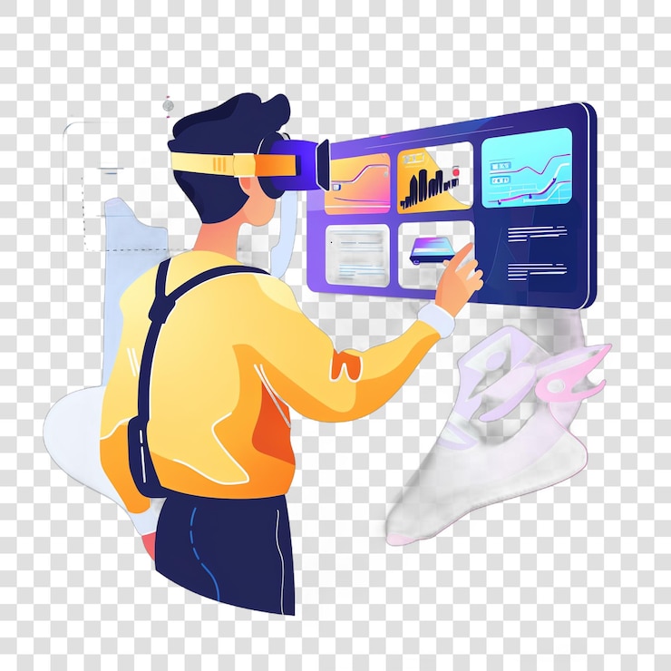 PSD arvr training simulator realistic photo isolated on transparent background