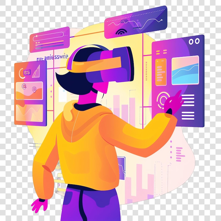 PSD arvr training simulator realistic photo isolated on transparent background