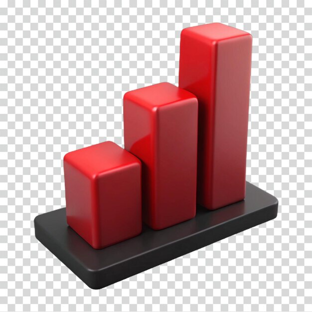 Ascending 3D Bar Graph Growth Progress and Success Visualization