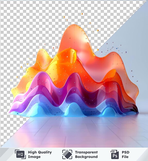 PSD ascending graph mockup 3d rendering of a mountain in the air