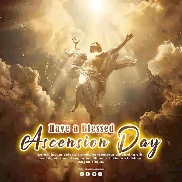 PSD ascension day of jesus christ social media template