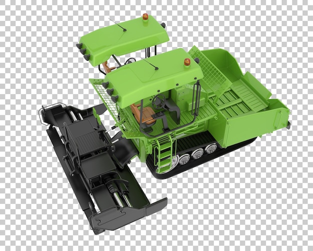 Asfalt bestratingsafwerkmachine op transparante achtergrond 3D-rendering illustratie