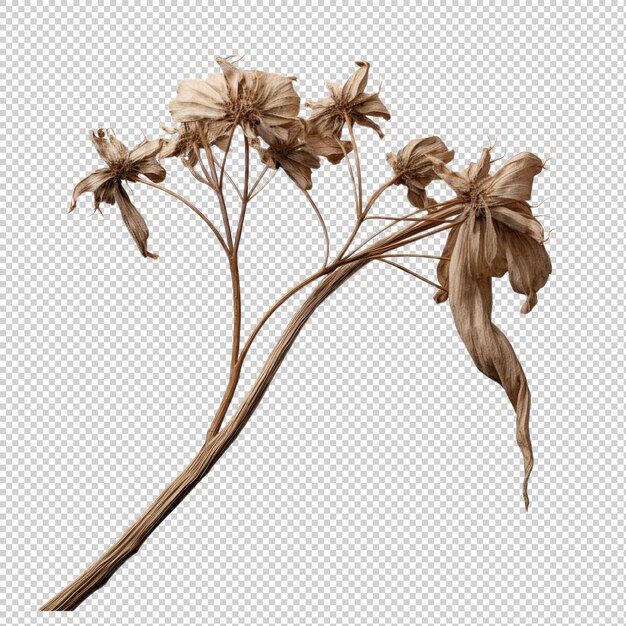 Ash dried flower isolated on transparent background