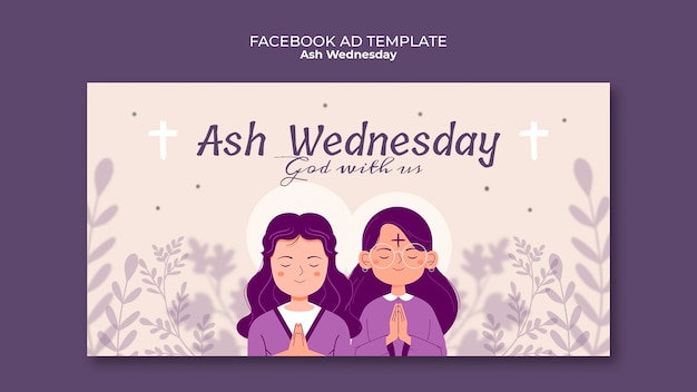 PSD ash wednesday celebration facebook template