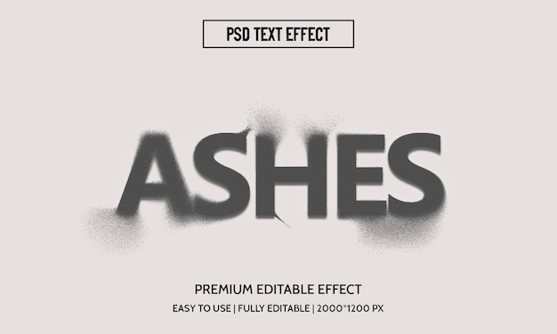 Ashes 3d Edytowalny Efekt Tekstowy