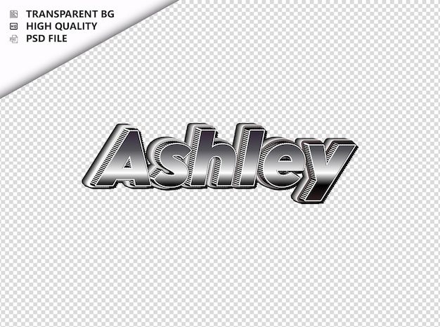 PSD ashley typografia tekst srebrny czarny psd przezroczysty