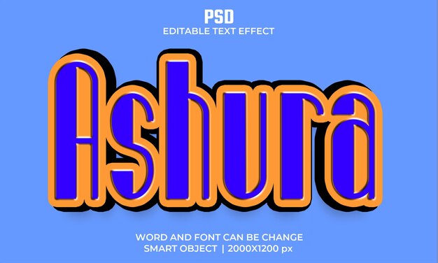 Ashura psd 3d text effect fully editable high quality