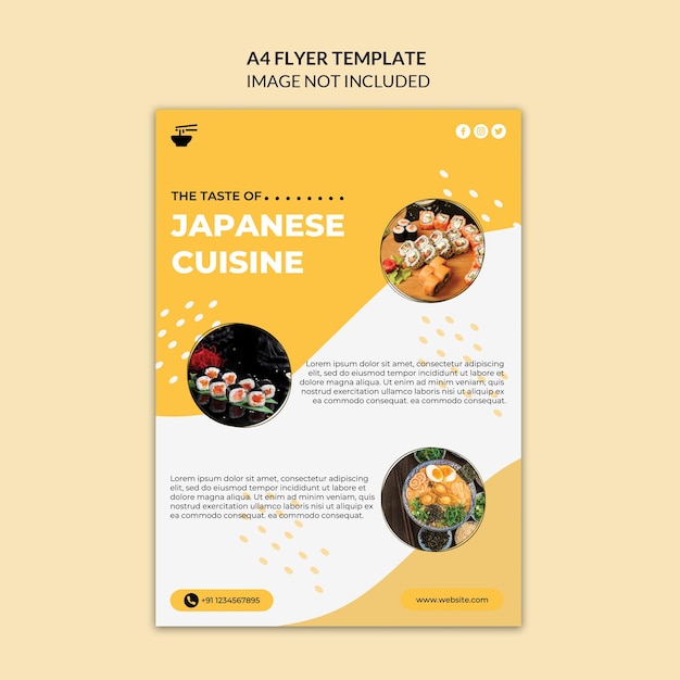 asian food - a4 size brochure flyer design template 10