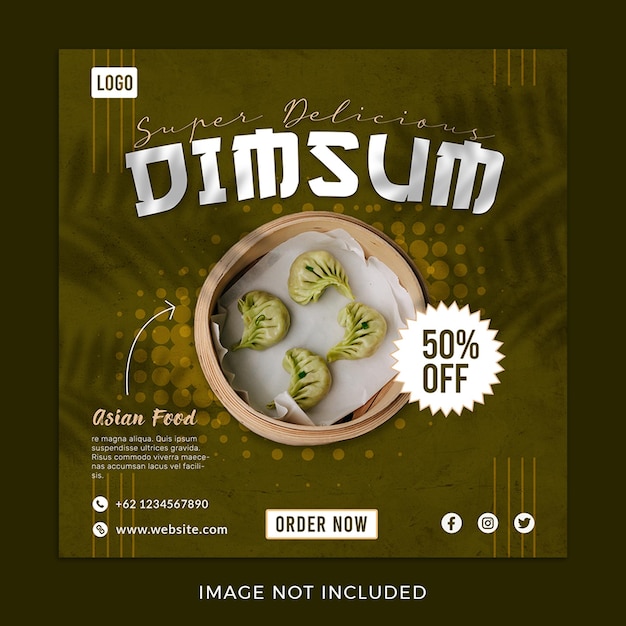asian food chinese food dimsum dumpling social media post template