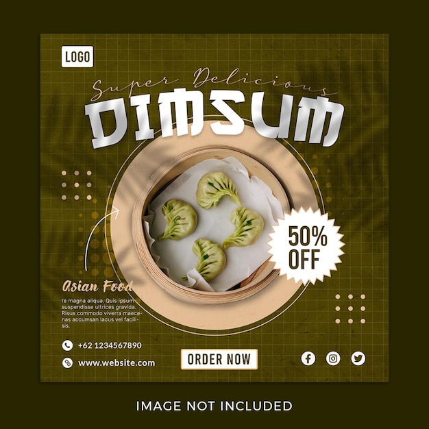 asian food chinese food dimsum dumpling social media post template