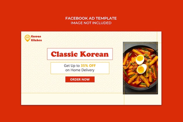 Азиатская еда - шаблон дизайна рекламы на facebook 02