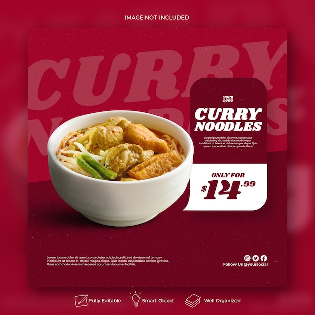 Asian food flyer social media post template banner