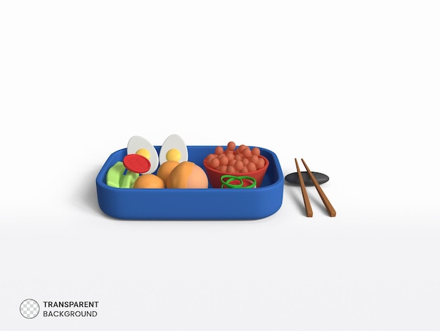 asian food item icon isolated 3d render illustration
