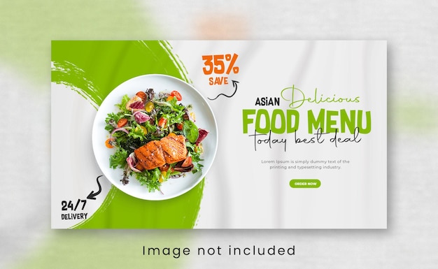 Asian Food menu and restaurant web banner template