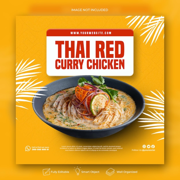 Asian food promotion social media post template