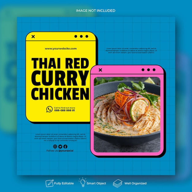 Asian food social media banner template