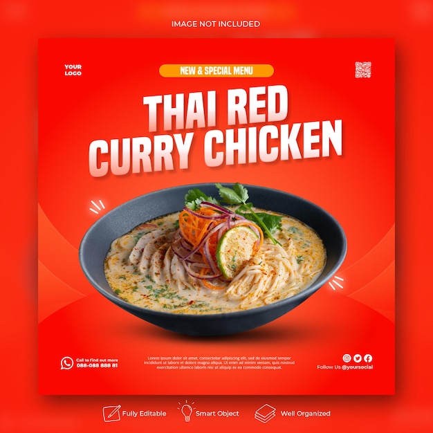 Asian food social media banner template