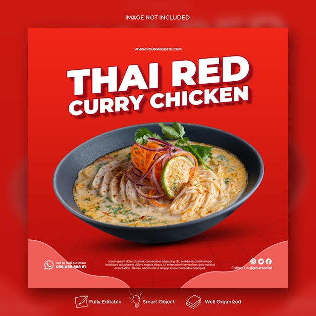 Asian food social media banner template