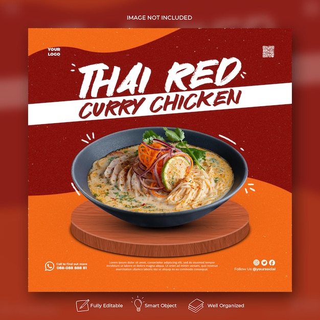 Asian food social media banner template