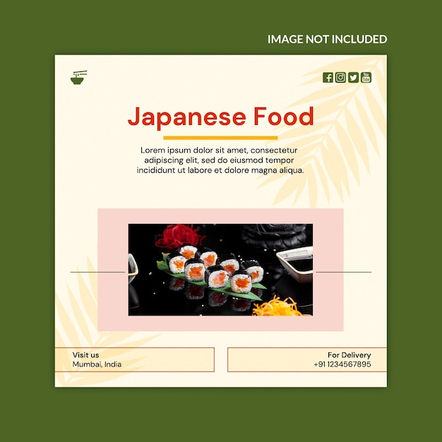 Asian food - social media post template 14