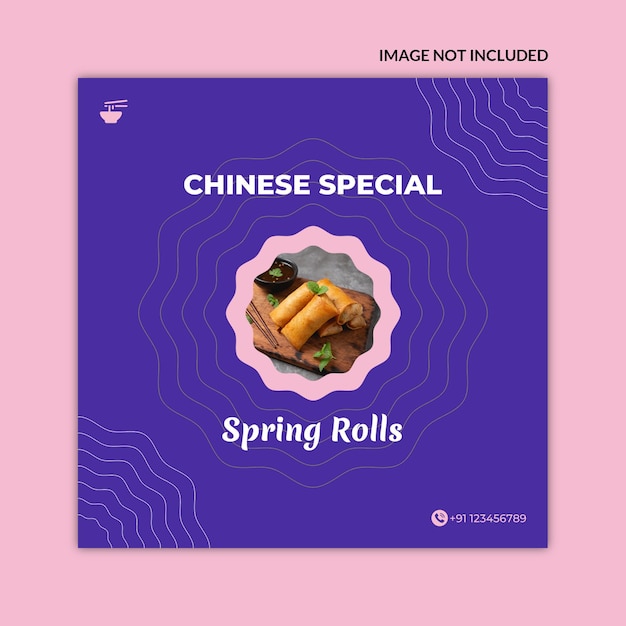 PSD asian food - social media post template 17