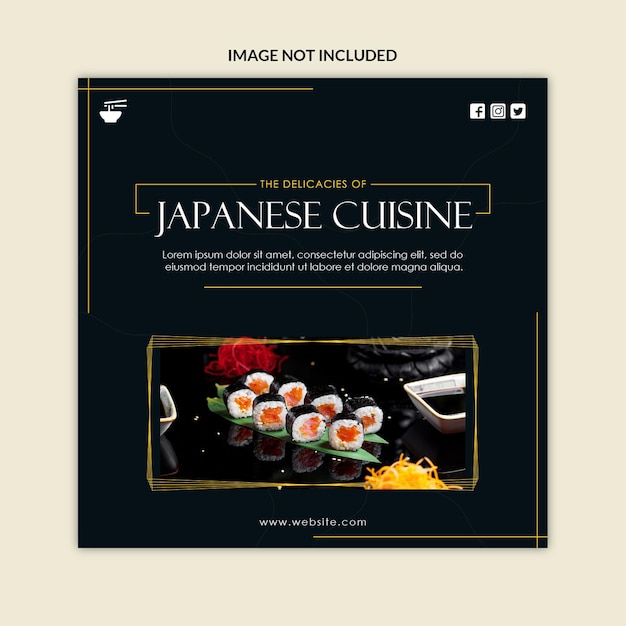 Asian food - social media post template 22