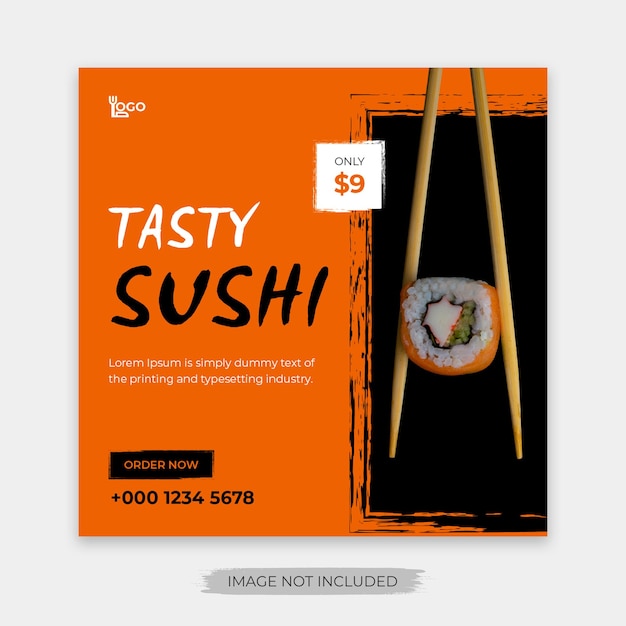 Asian food sushi facebook instagram post template