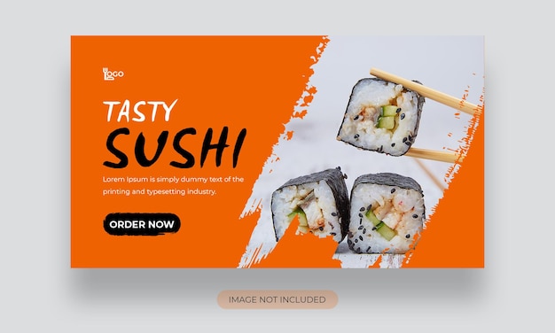 Asian food sushi menu youtube thumbnail template