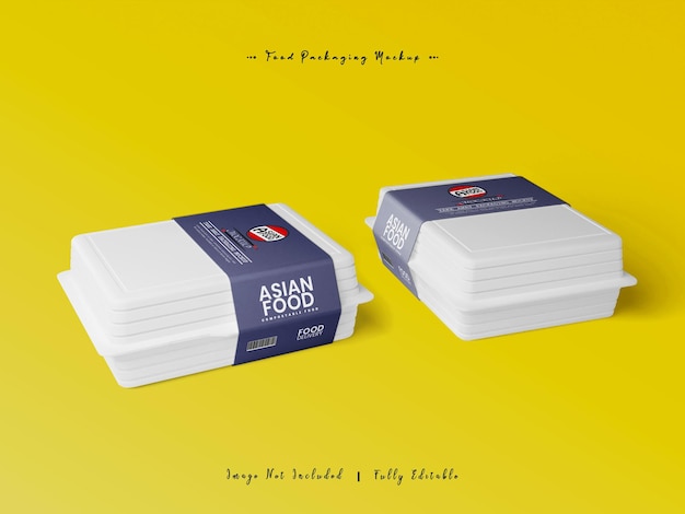 PSD asian food take away packaging mockup