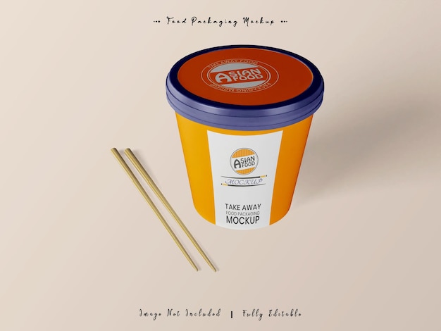 Asian food take away packaging mockup