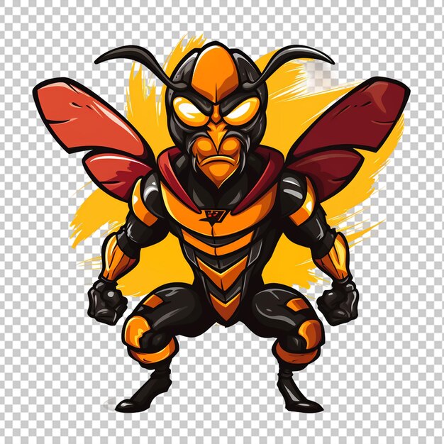 PSD asian giant hornet mascot logo