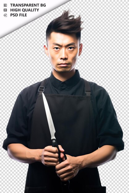 Asian man hairdresser or barber on white background white