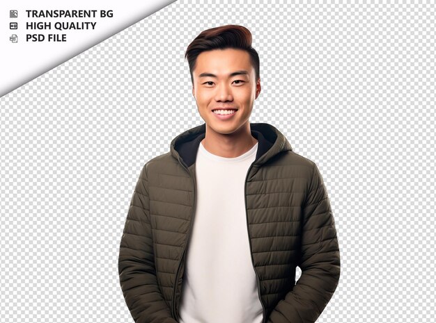 PSD asian man interior designer on white background white iso