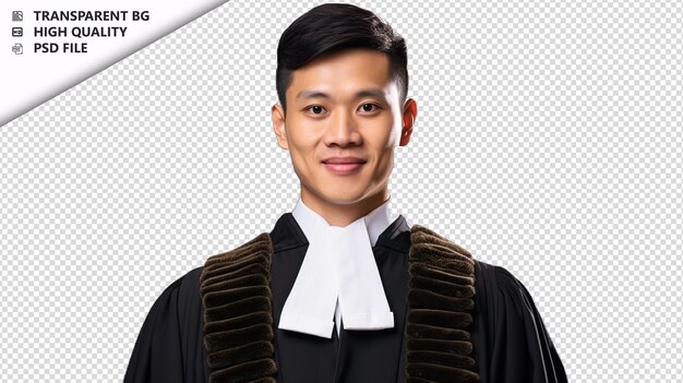 Asian man judge on white background white isolated backgr