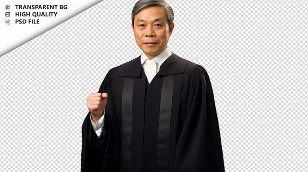 PSD asian man judge on white background white isolated backgr