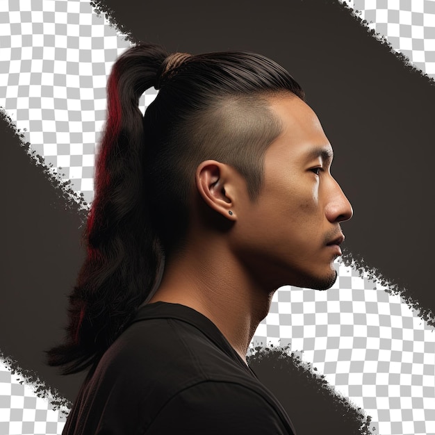 Asian man s side view portrait