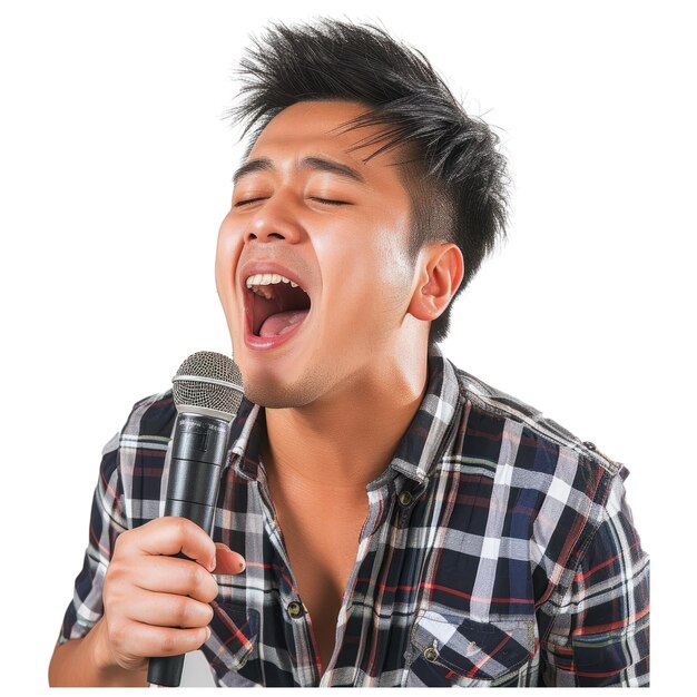 PSD asian man singing