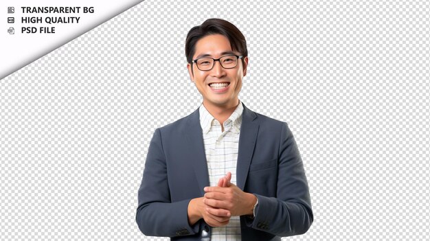 PSD asian man social worker on white background white isolate