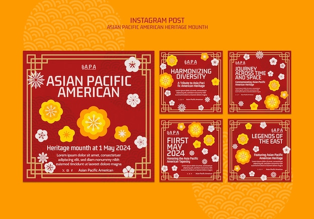 PSD asian pacific american heritage month  instagram posts