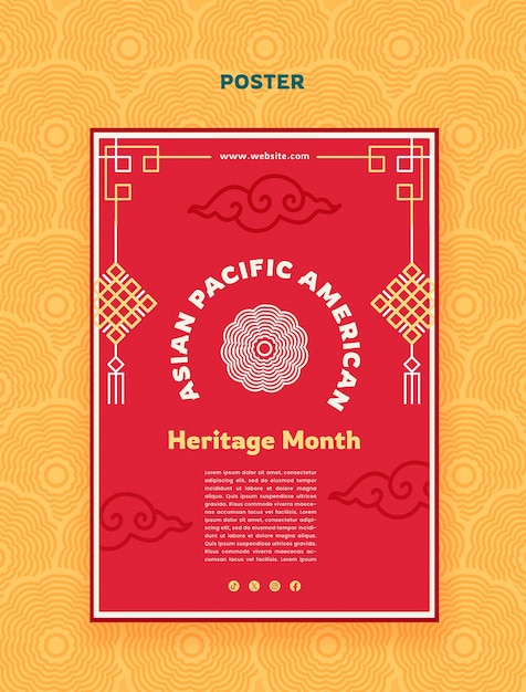 PSD poster del mese del patrimonio asiatico-pacifico americano